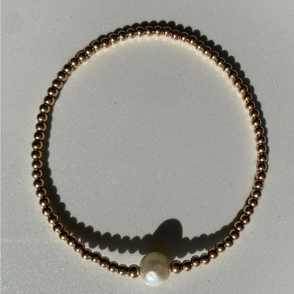 Custom Handmade Bracelet- Fresh Water Pearl with Gold Filled non-tarnish beads